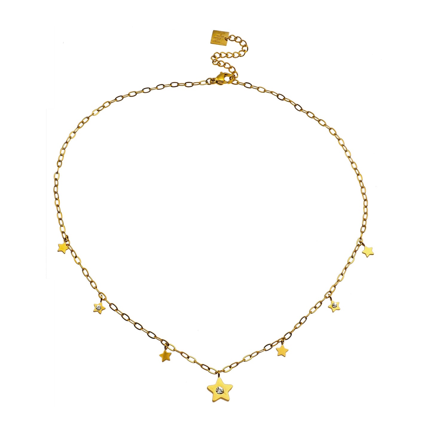 EVELYN Mini Stars & Zirconia Embeded Pendant Necklace