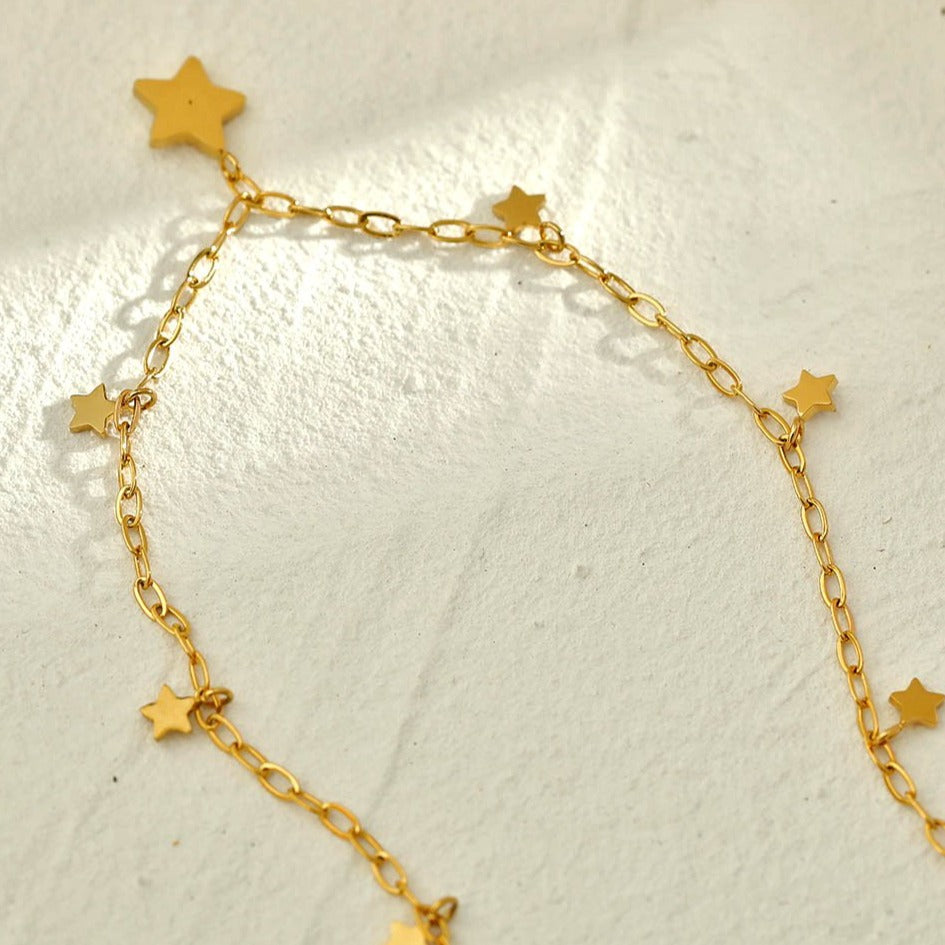 EVELYN Mini Stars & Zirconia Embeded Pendant Necklace
