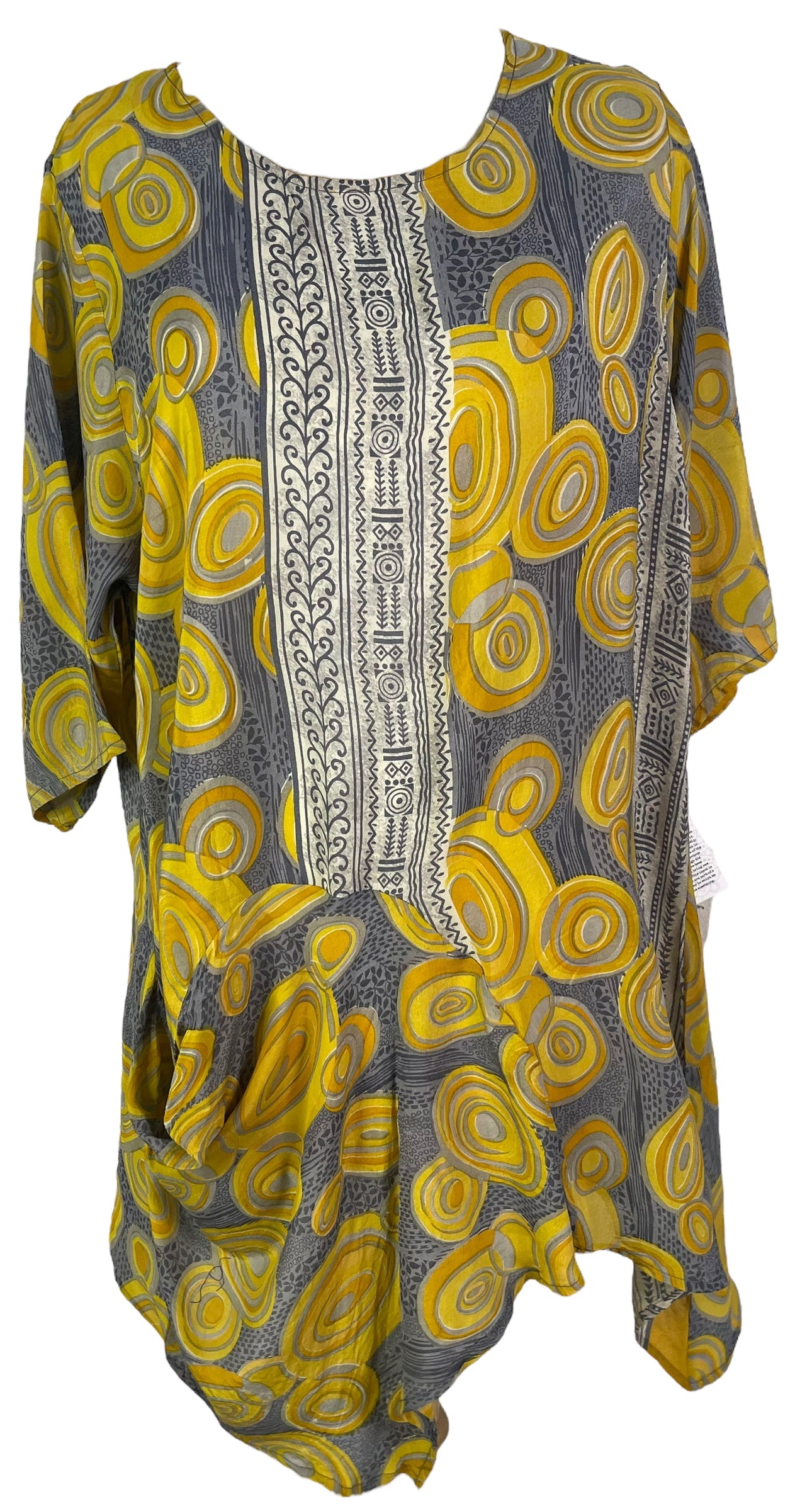 PRC6556 Avatar Pure Silk Self Pocket Tunic Dress