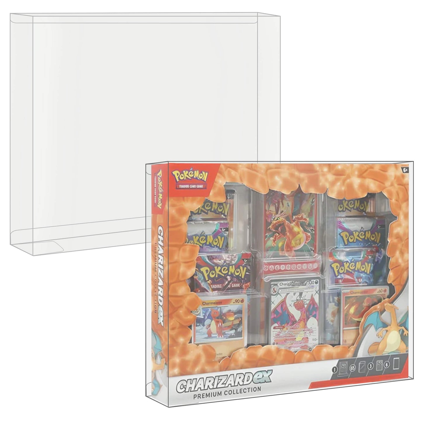 Pokemon Collection Box EVORETRO Protector – Charizard EX Fit (5 Pack)