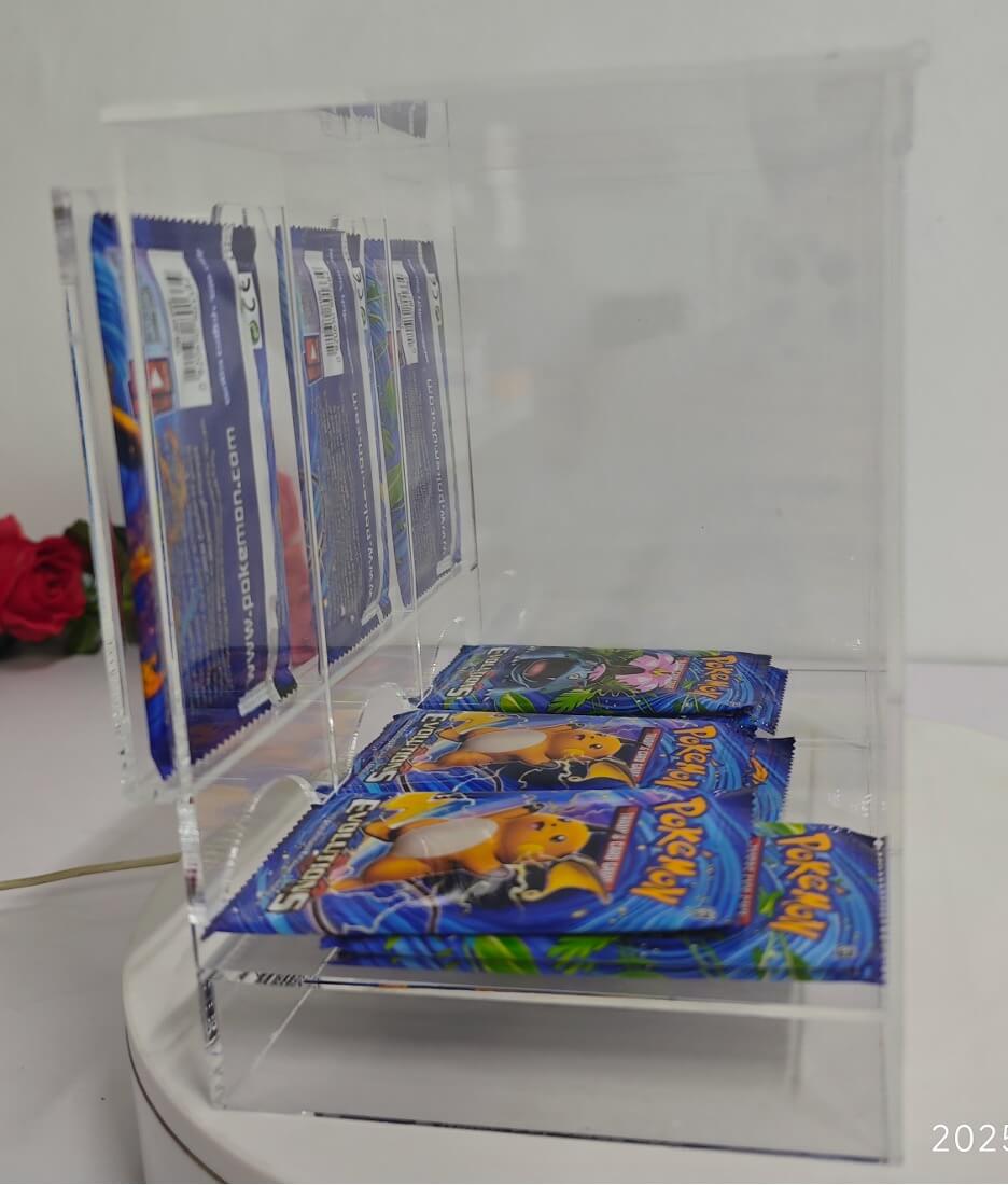 EVORETRO Acrylic Display Stand for Booster  DispenserPacks – Retail Counter Unit with Top Shelf