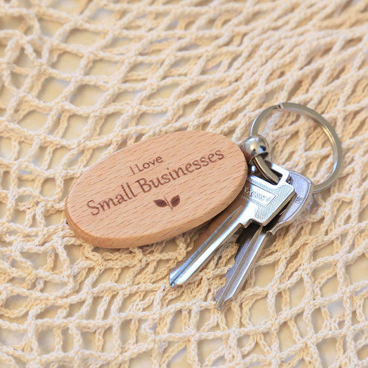"I Love Small Businesses" Keychain