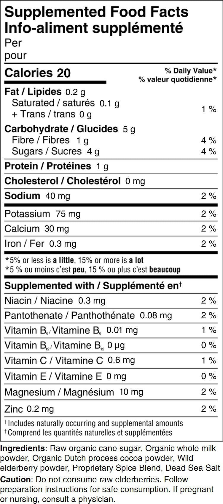 Organic Elderberry Hot Chocolate- 250 grams