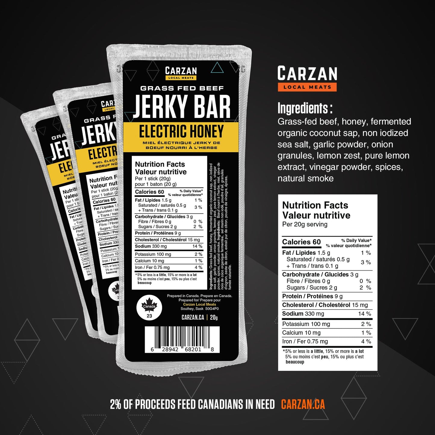 Electric Honey Grass-Fed Beef Jerky Bars