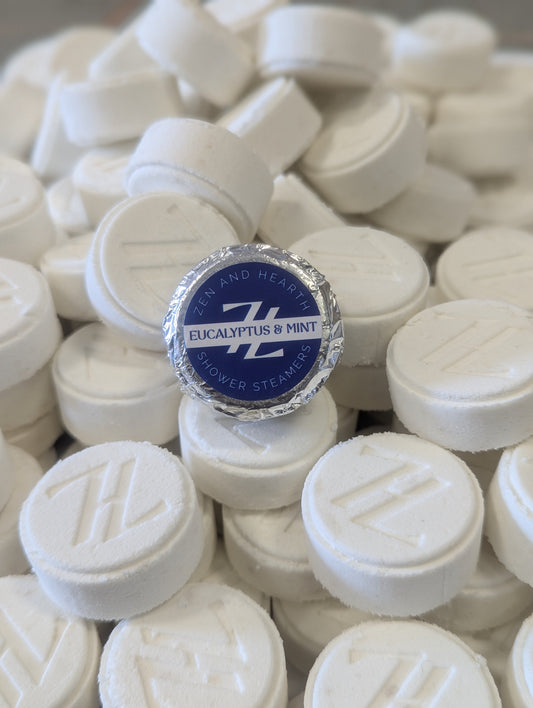 Zen & Hearth Eucalyptus & Mint Shower Steamers | Aromatherapy Shower Bombs for Congestion Relief & Relaxation | Natural Spa Gift for Him or Her