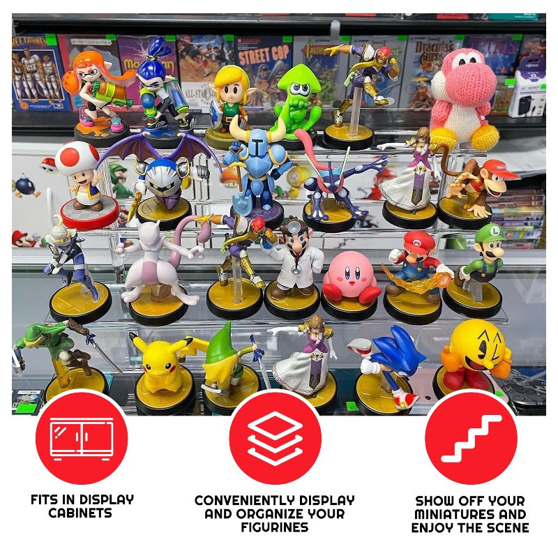 EVORETRO 4-Step Acrylic Display Stand for Action Figures | Riser RS6 Inch