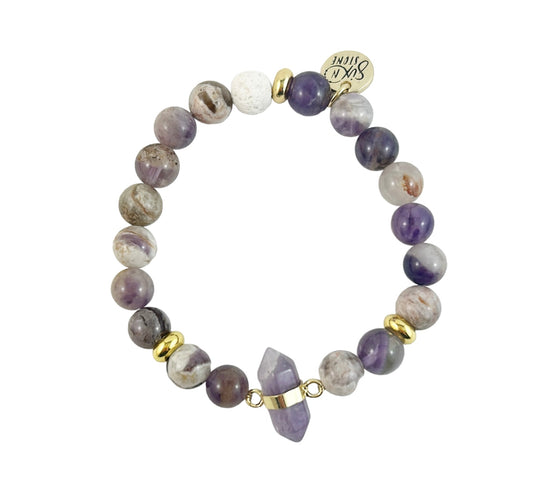 Crystal Chevron Amethyst Bracelet