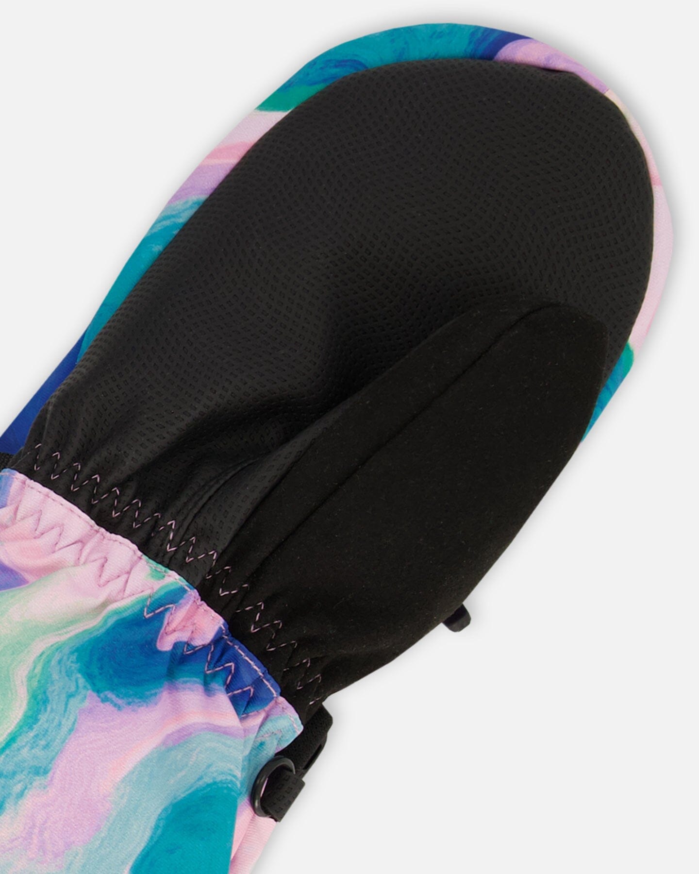 Mittens With String In Marbled Print