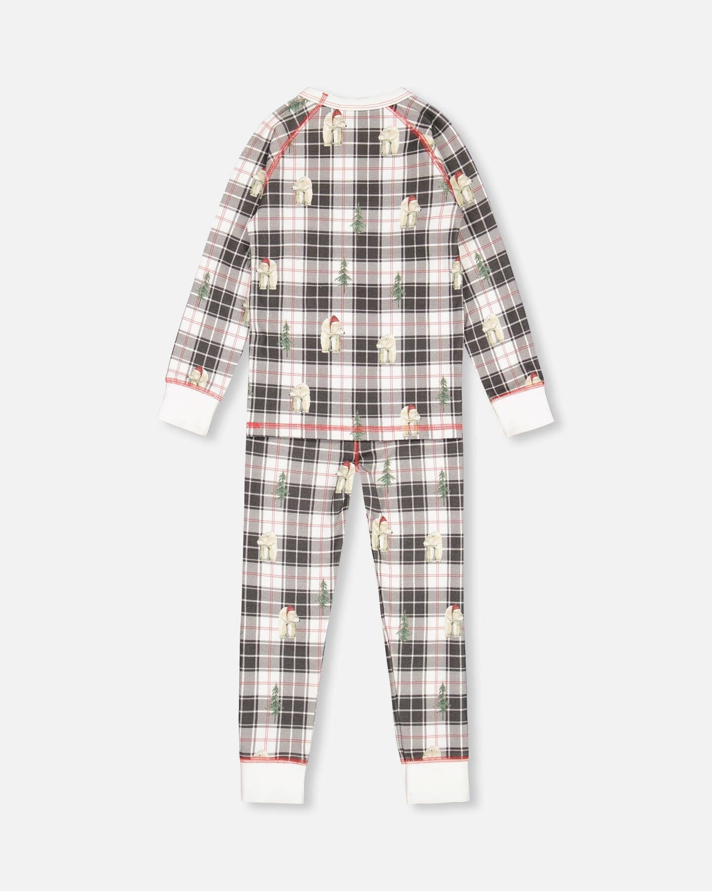 Organic Cotton Kids Christmas Family Two Piece Printed Polar Bear Pajama Set