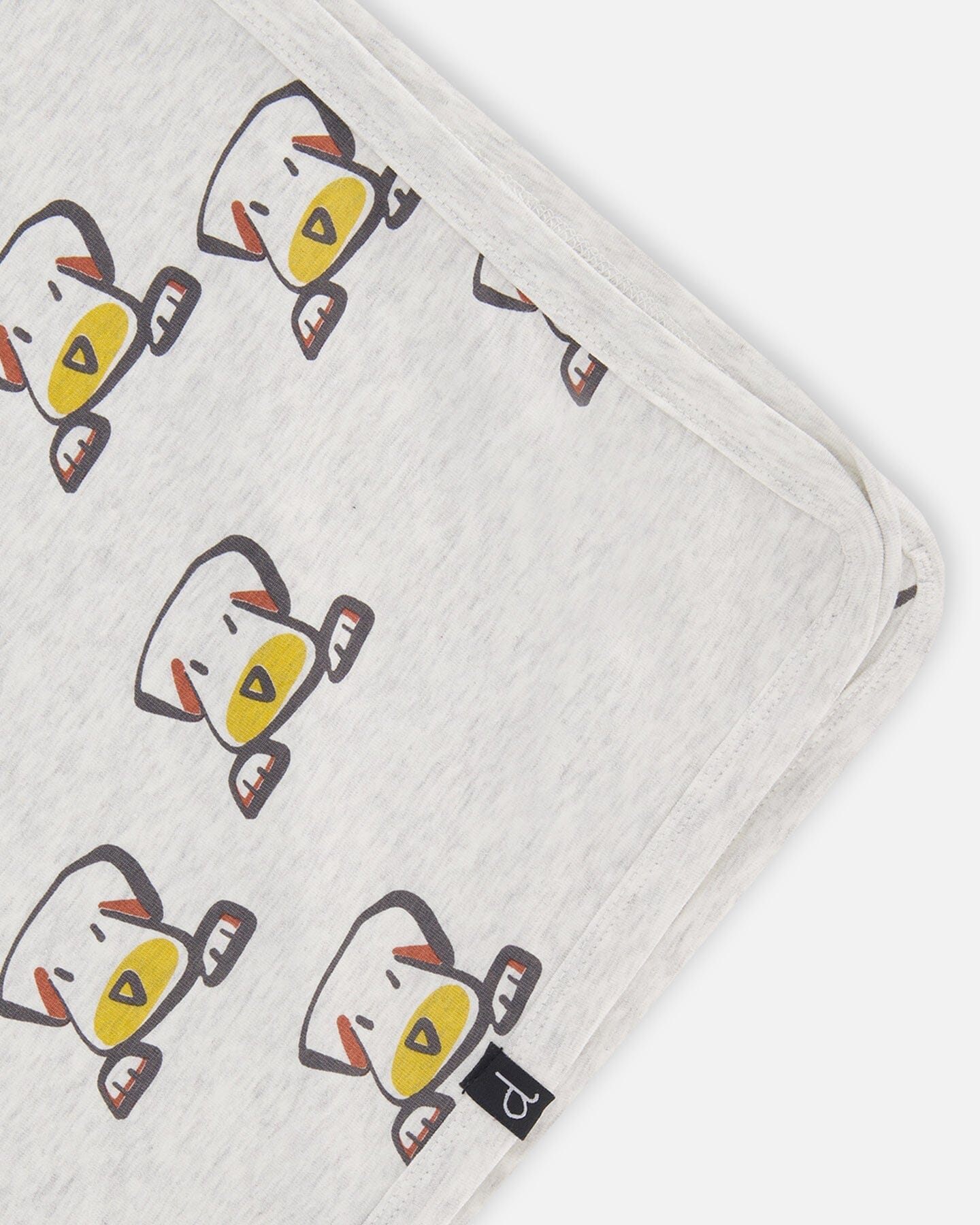 Organic Cotton Blanket Heather Beige With Printed Dog