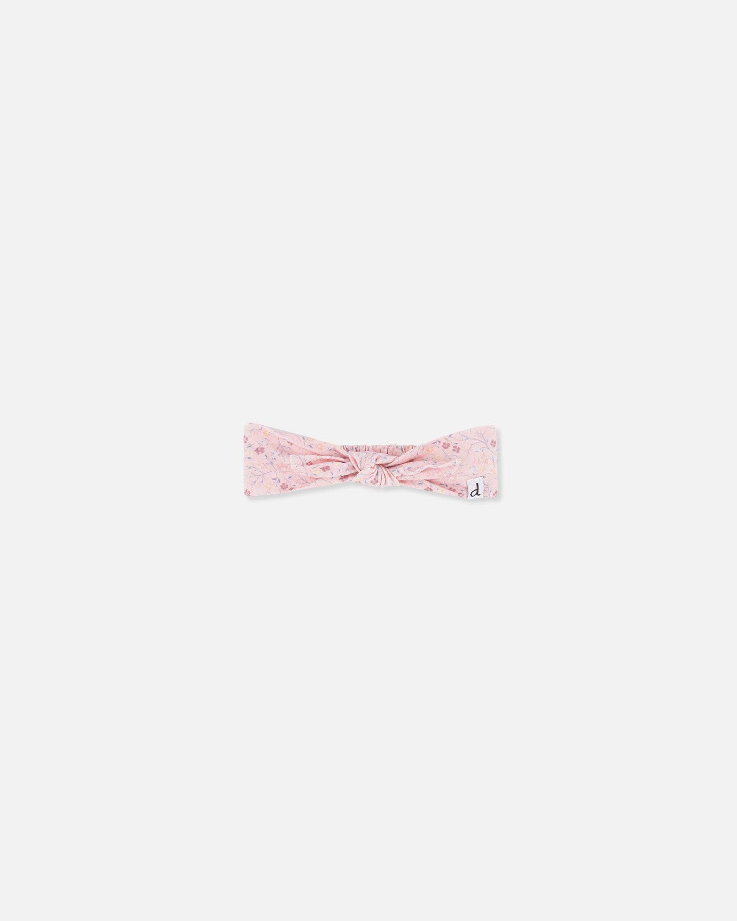 Organic Cotton Headband Printed Pink Small Flower