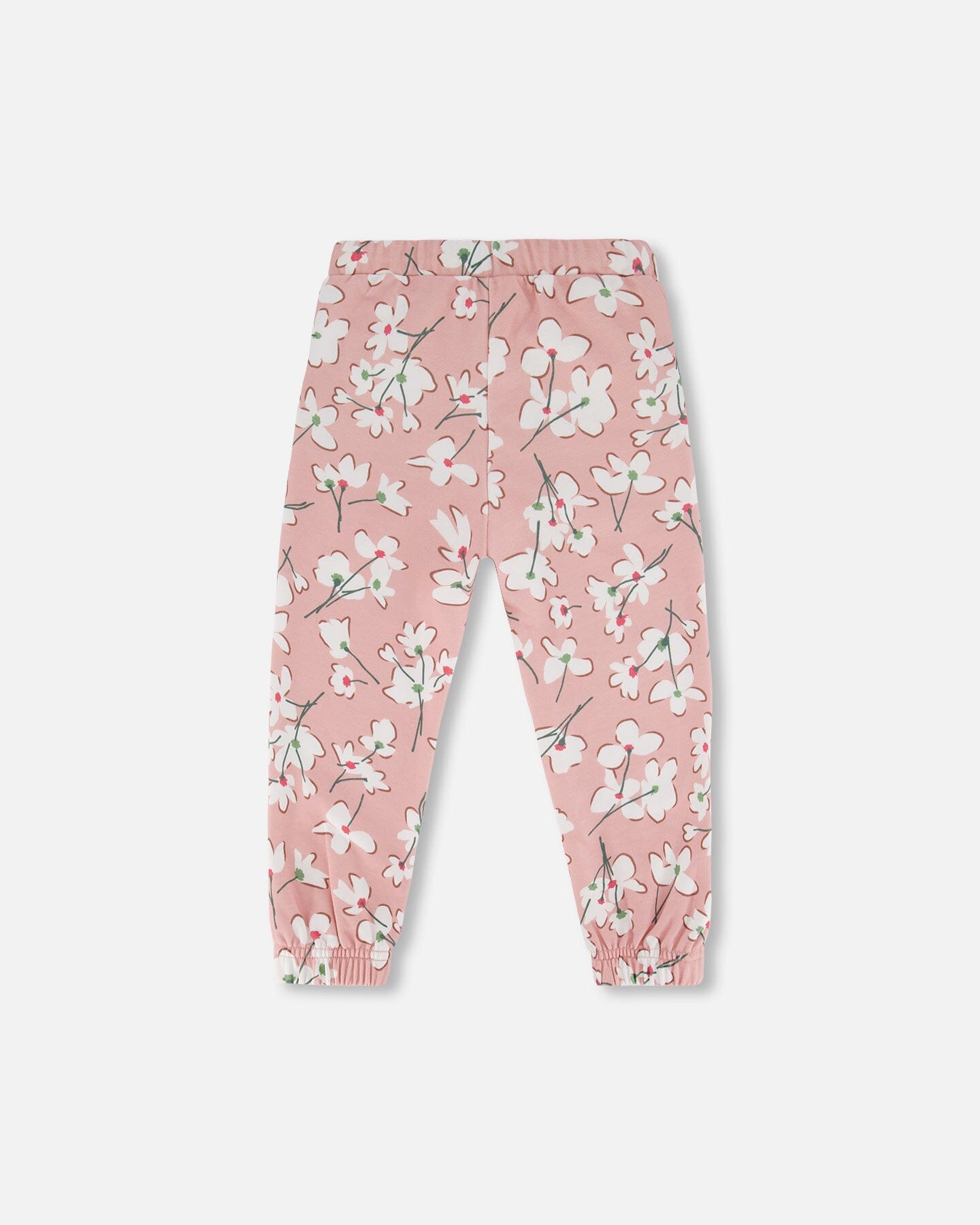 French Terry Sweatpant Pink Jasmine Flower Print