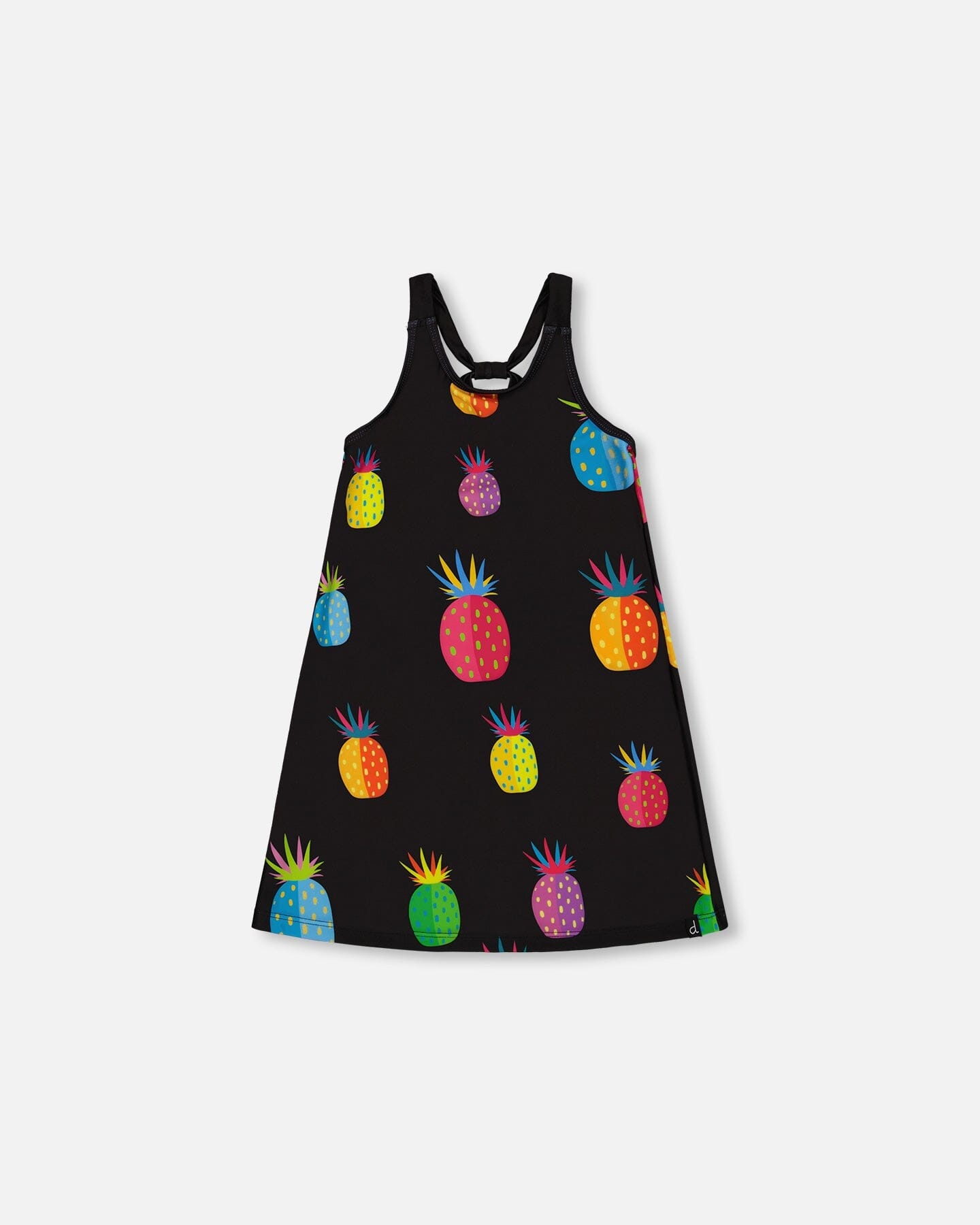 Beach Dress Black Printed Pineapples
