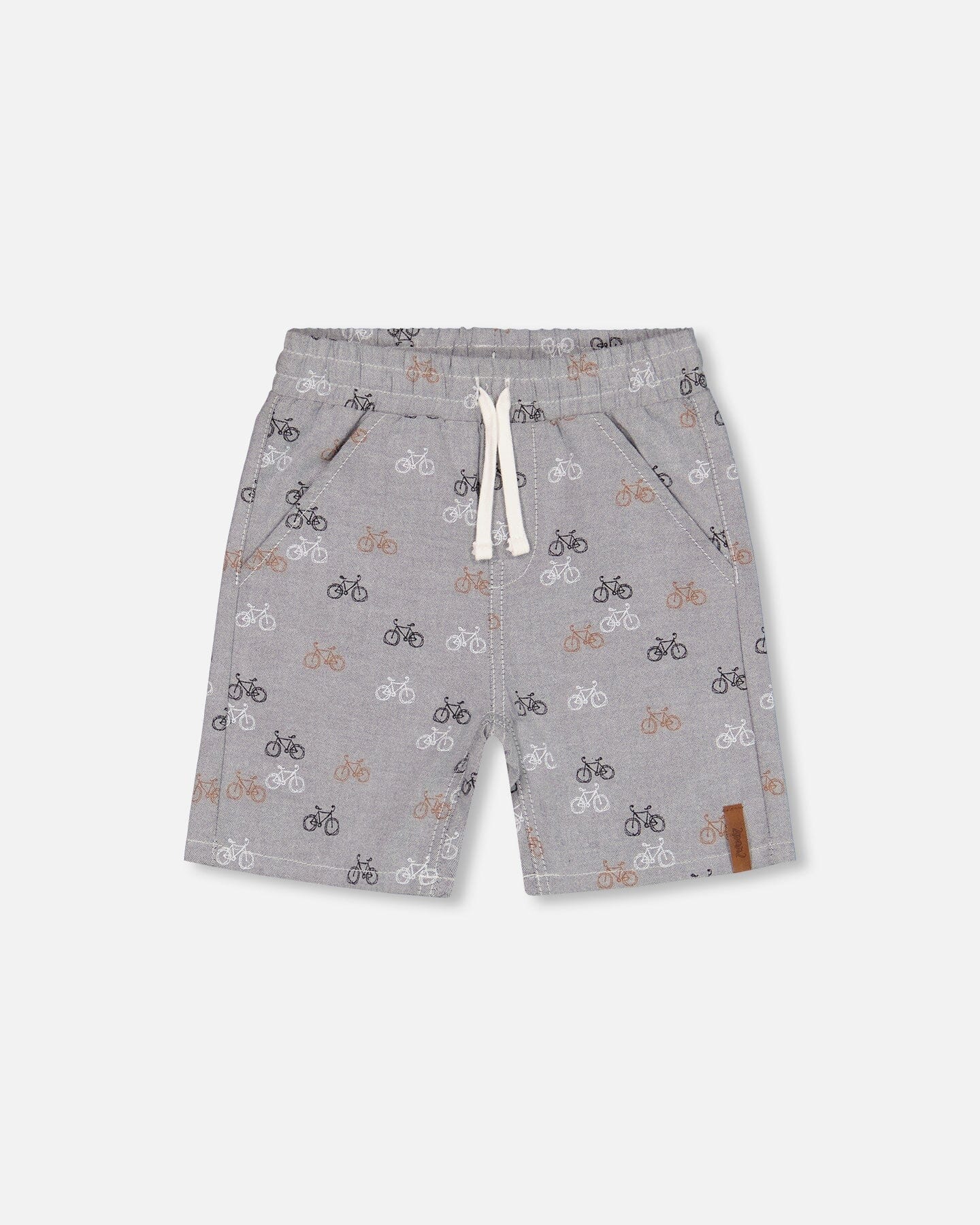 Chambray Short Dark Grey Printed Bicycle