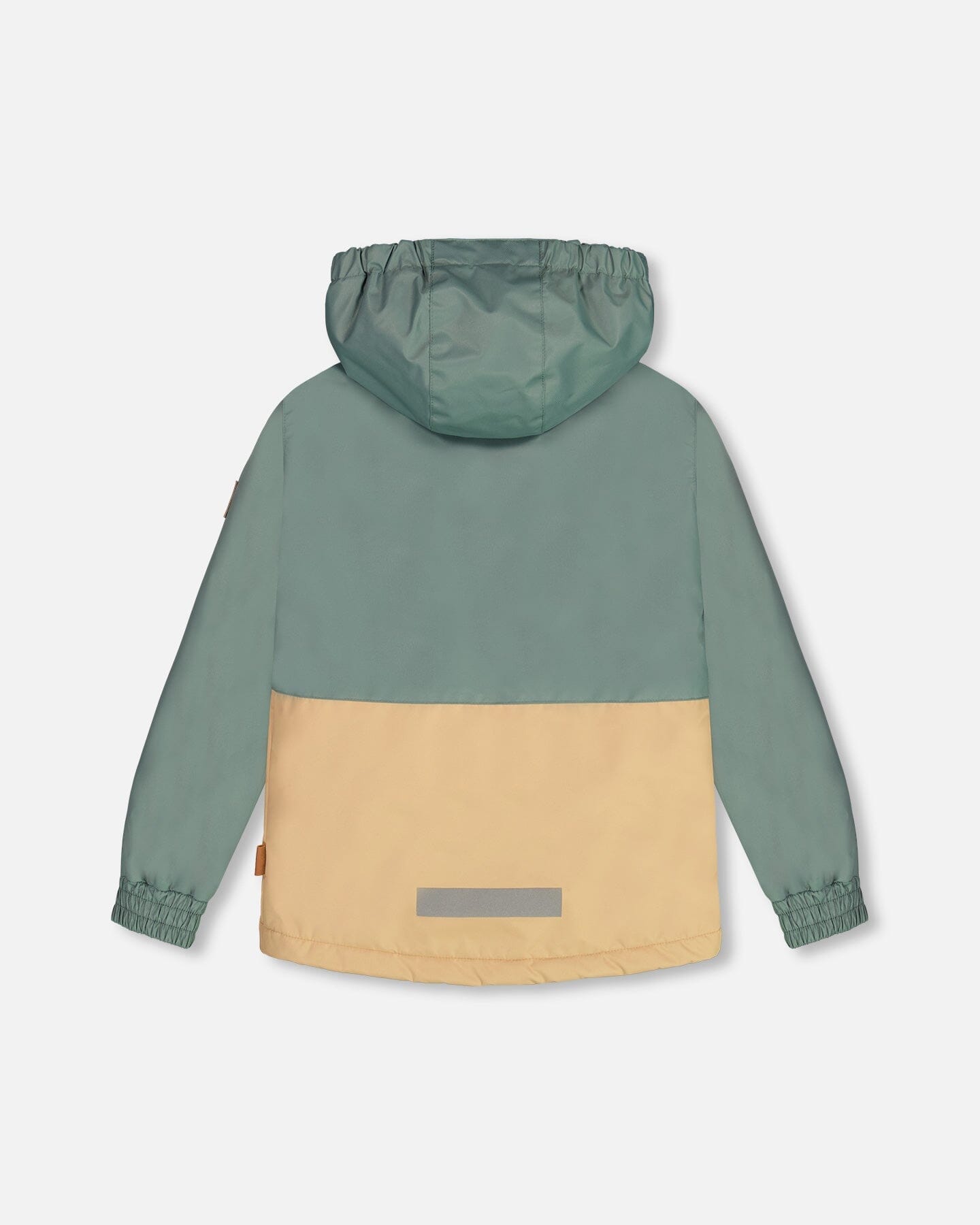 Hooded Colorblock Parka Forest Green And Beige