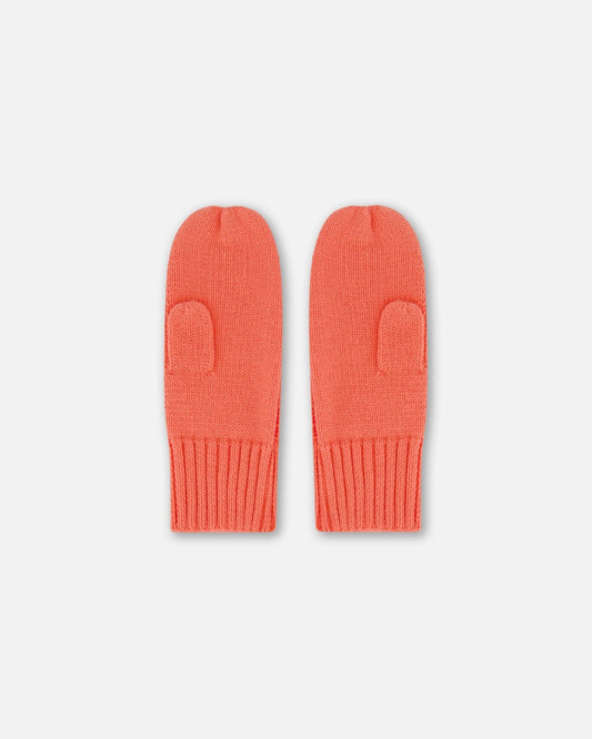 Knit Mittens Coral