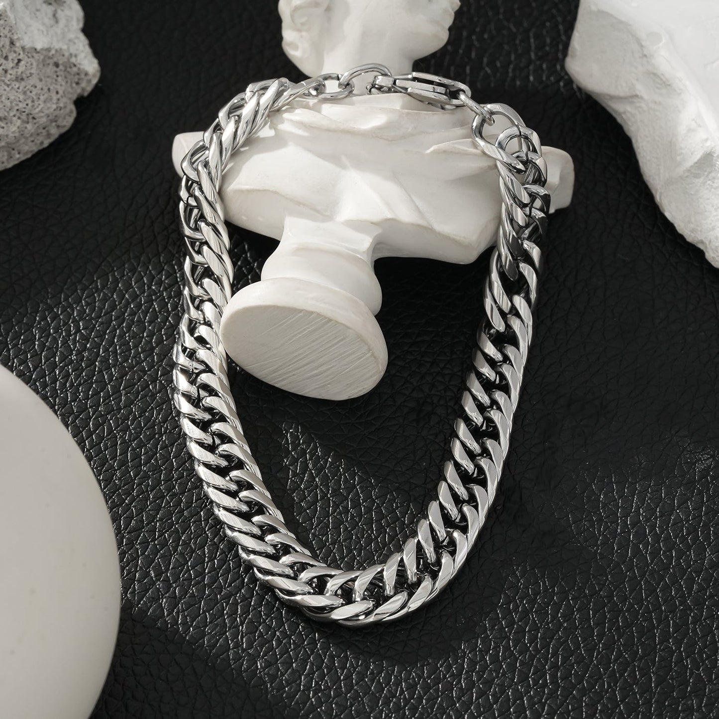 FARAJI: Unisex Chunky Silver Bracelet - Bold & Stylish - Unapologetically You!