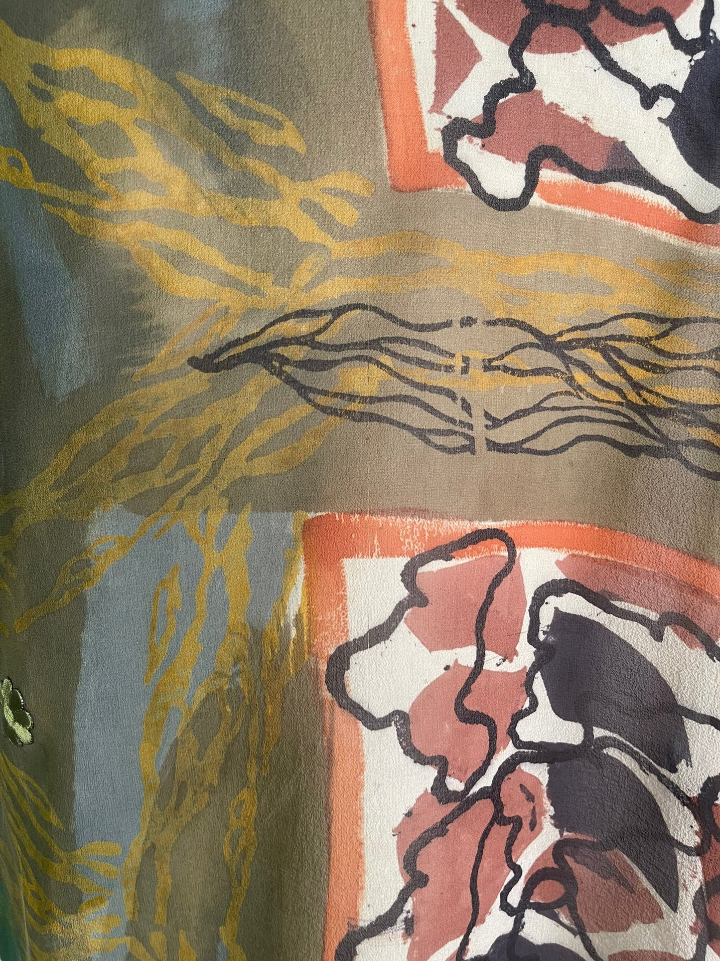 PRG6317 Sheer Avatar Pure Silk Side Slit Top