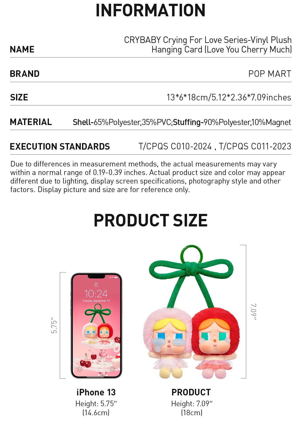 CRYBABY Crying For Love Series-Vinyl Plush HangingCard (Love You Cherry Much)