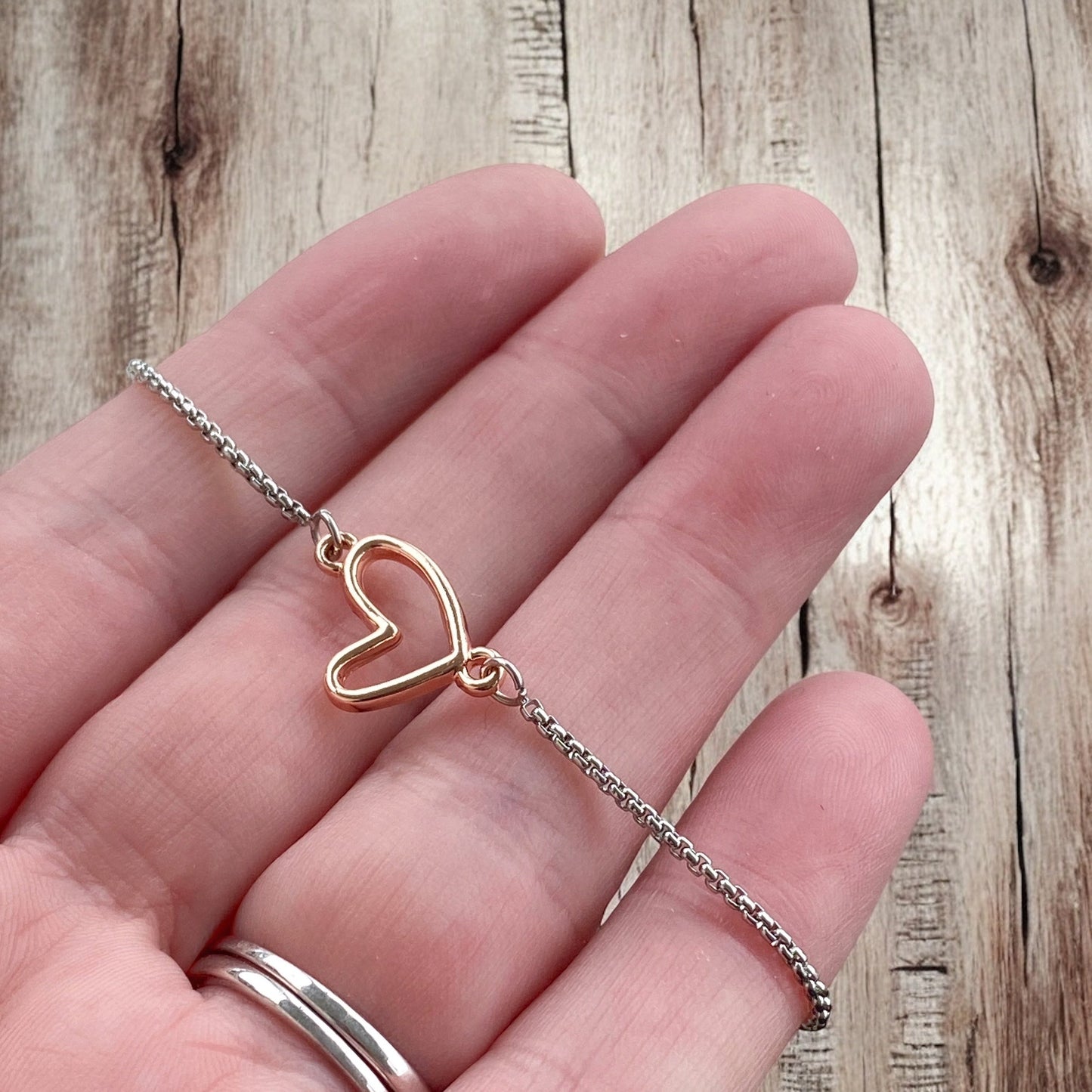 Adjustable Bracelet - Open Heart