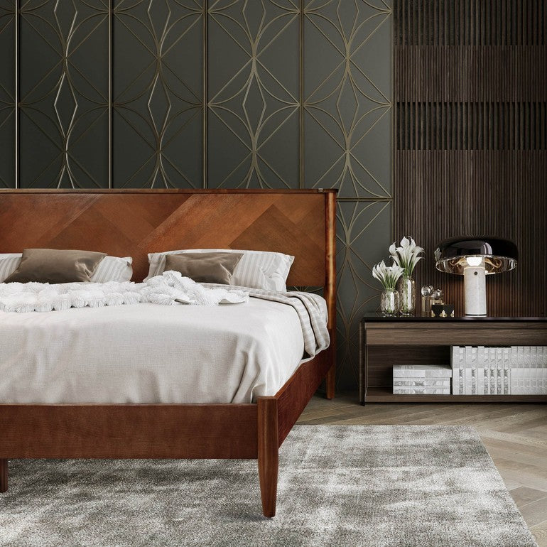 Panthera Platform Bed Frame With Headboard