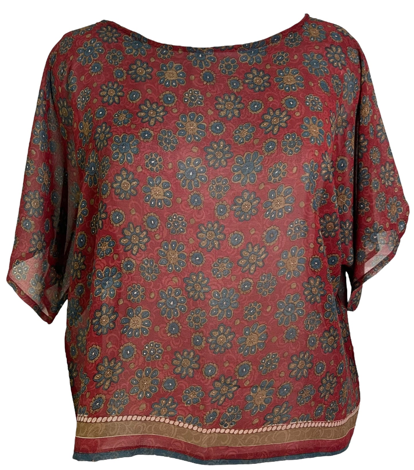 PRG6252 Sheer Avatar Pure Silk Boxy Top