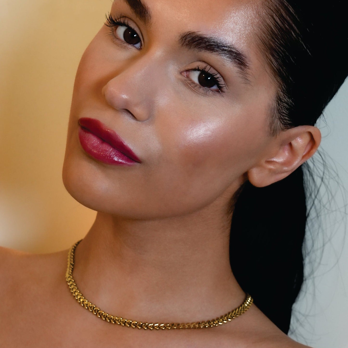 FRANKIE:  Vintage-Inspired Linked Abstract Crest Chain Necklace