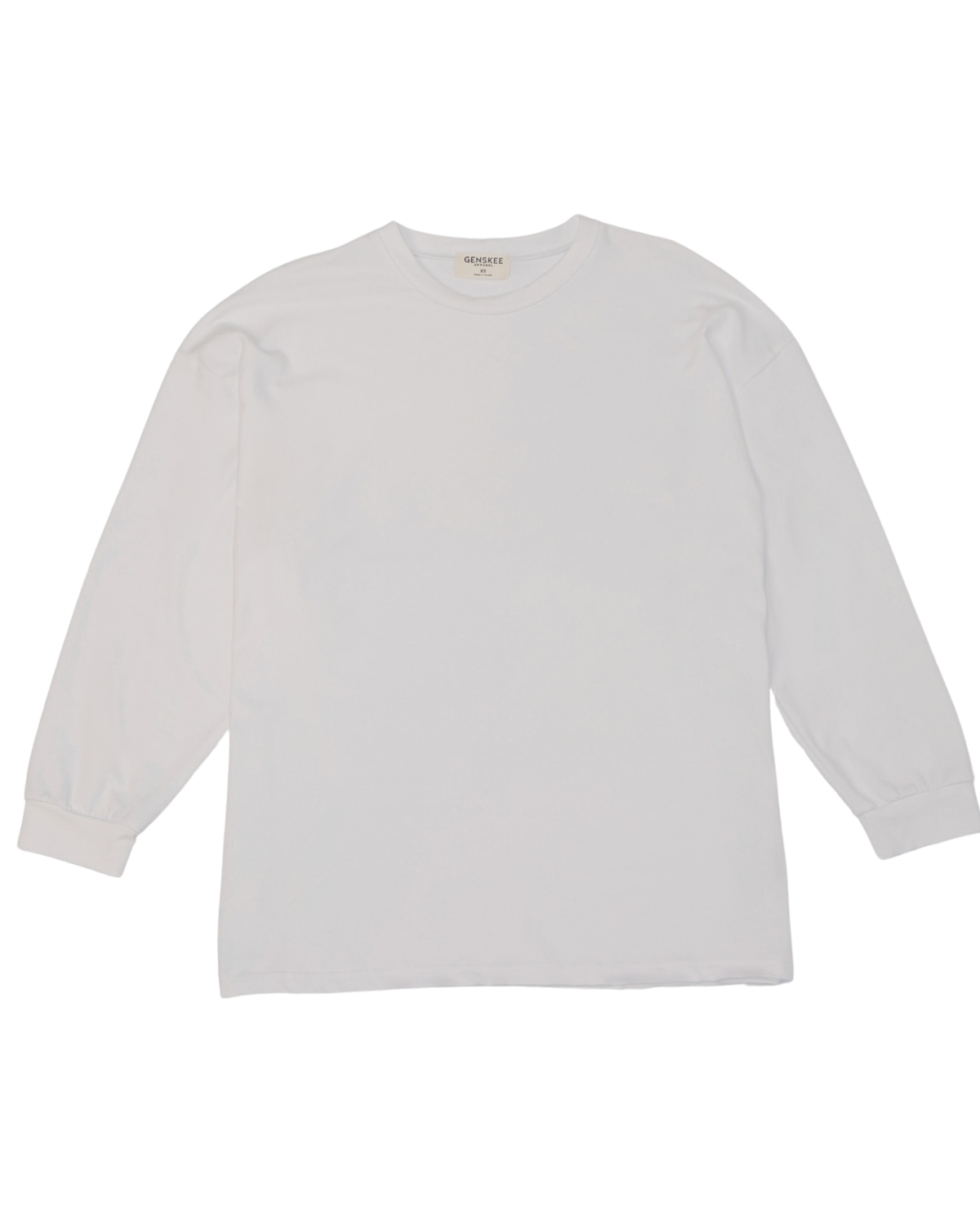 T-shirt à manches longues Easy Fit Crew blanc