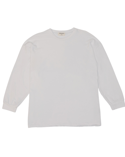 T-shirt à manches longues Easy Fit Crew blanc