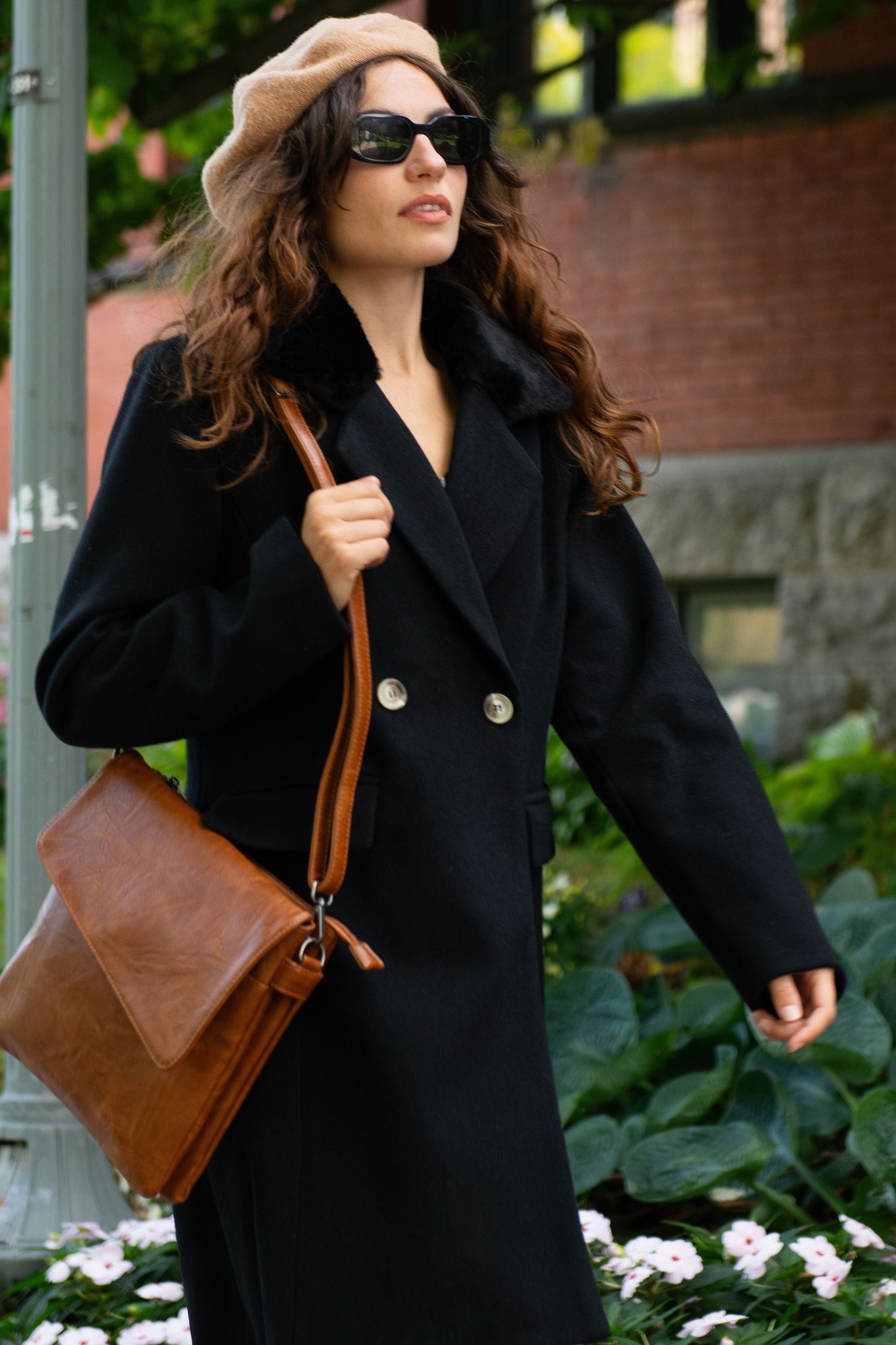 Freja Double Breasted Coat Notched Lapel Elegant Warm Chic