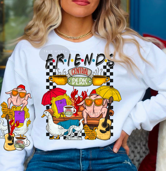 Sweatshirt T-Shirt Hoodies  Merry Christmas Friends Transfer Sleeve offered .