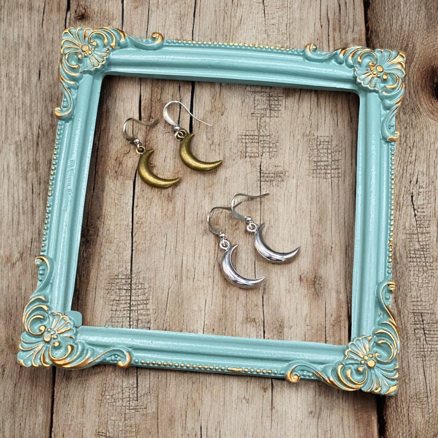 Bubble Moon Earrings - 3D Crescent Shape, Hypoallergenic, Nickel-free