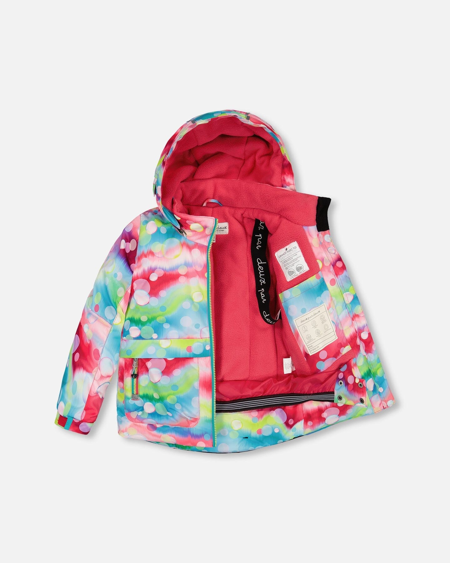 Two Piece Snowsuit Printed Bubbles And Turquoise