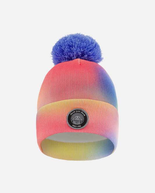 Cable Knit Hat Printed Watercolor Multicolor