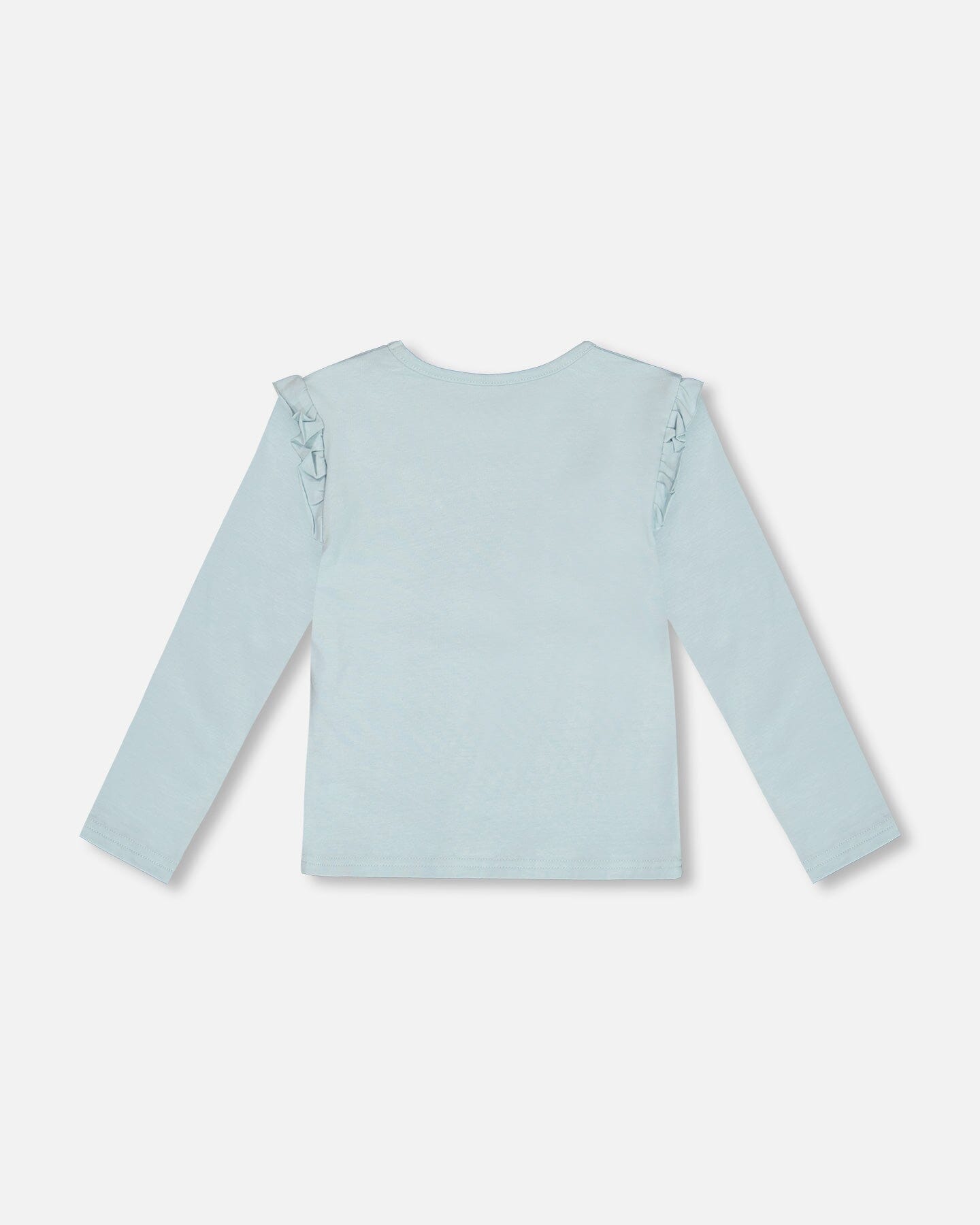 Organic Cotton T-Shirt With Frill Light Blue