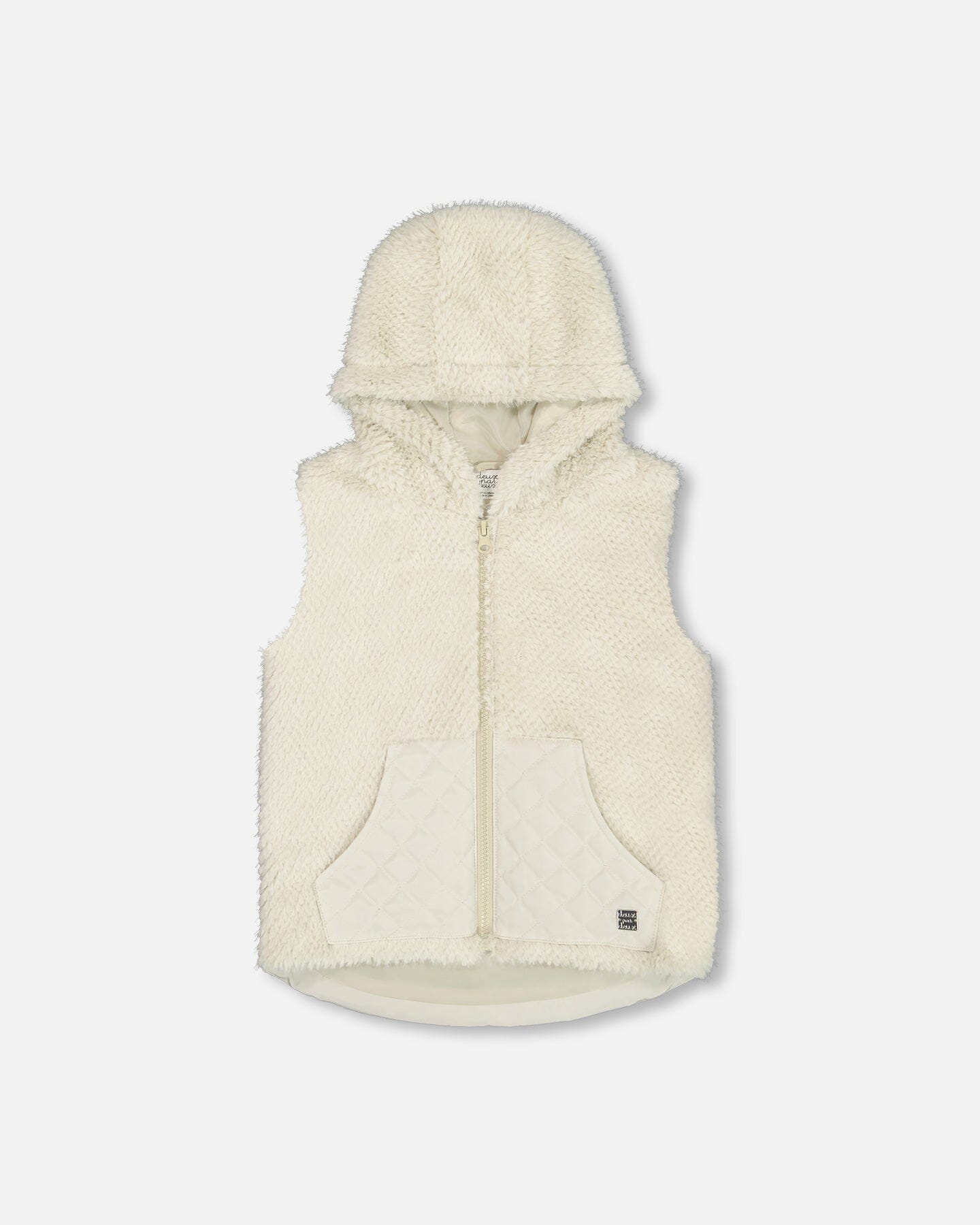 Hooded Vest With Pocket Beige