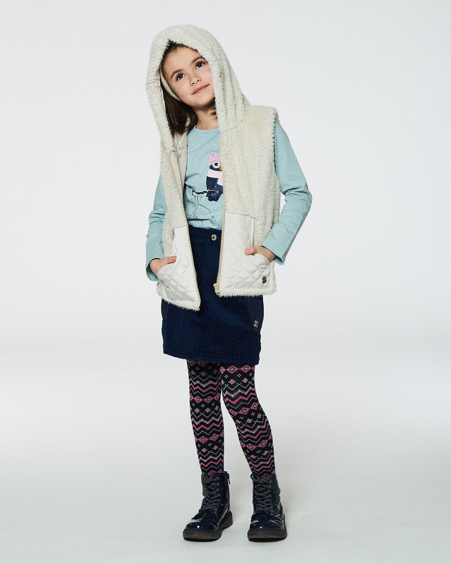 Hooded Vest With Pocket Beige