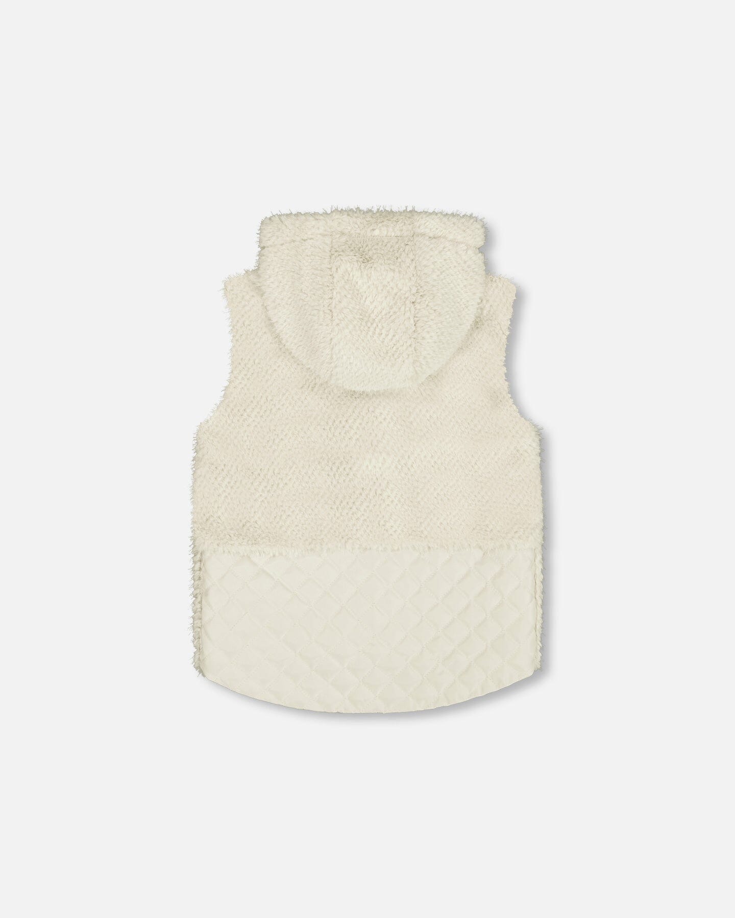 Hooded Vest With Pocket Beige