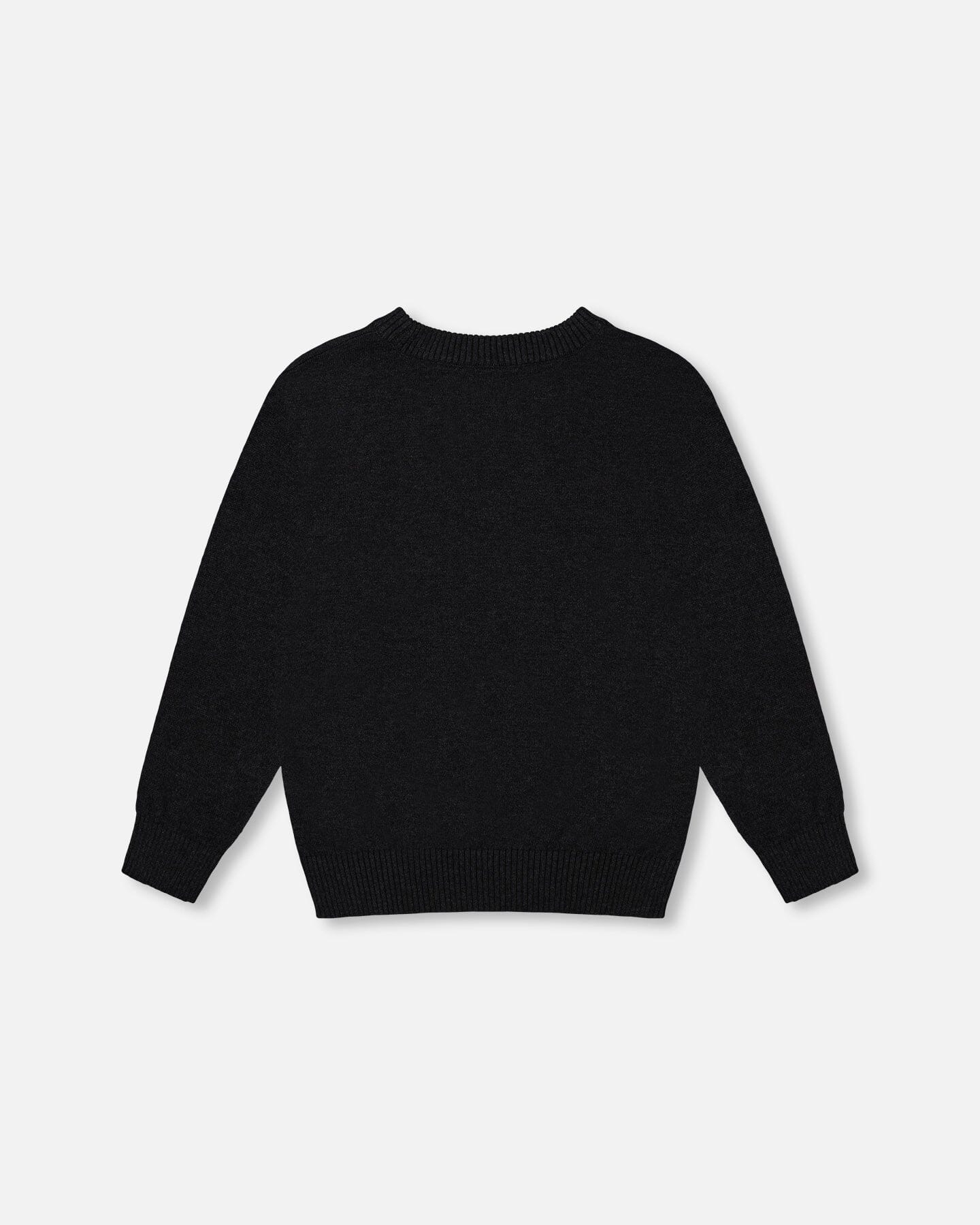 Sweater With Deer Flocking Dark Gray