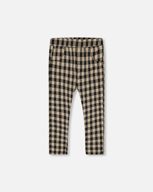 Treggings Plaid Black And Beige