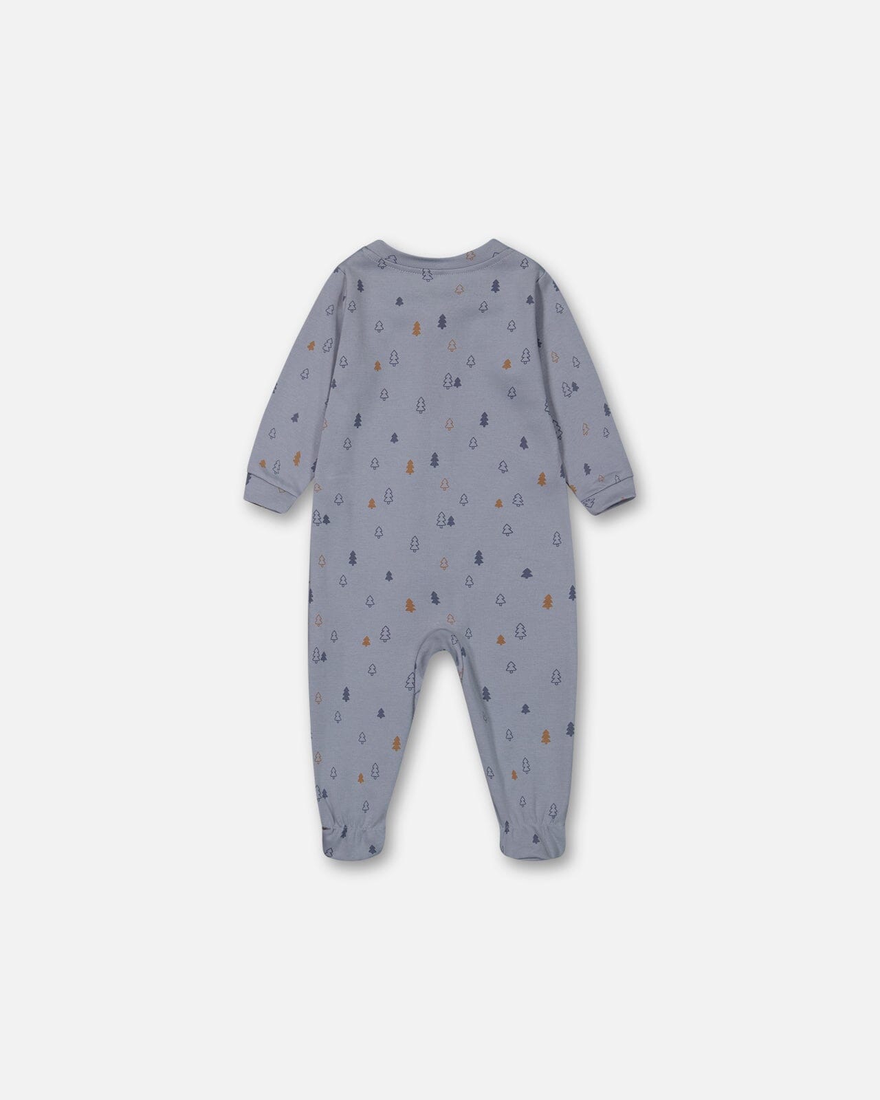 Organic Cotton One Piece Pajama Air Blue Printed Trees