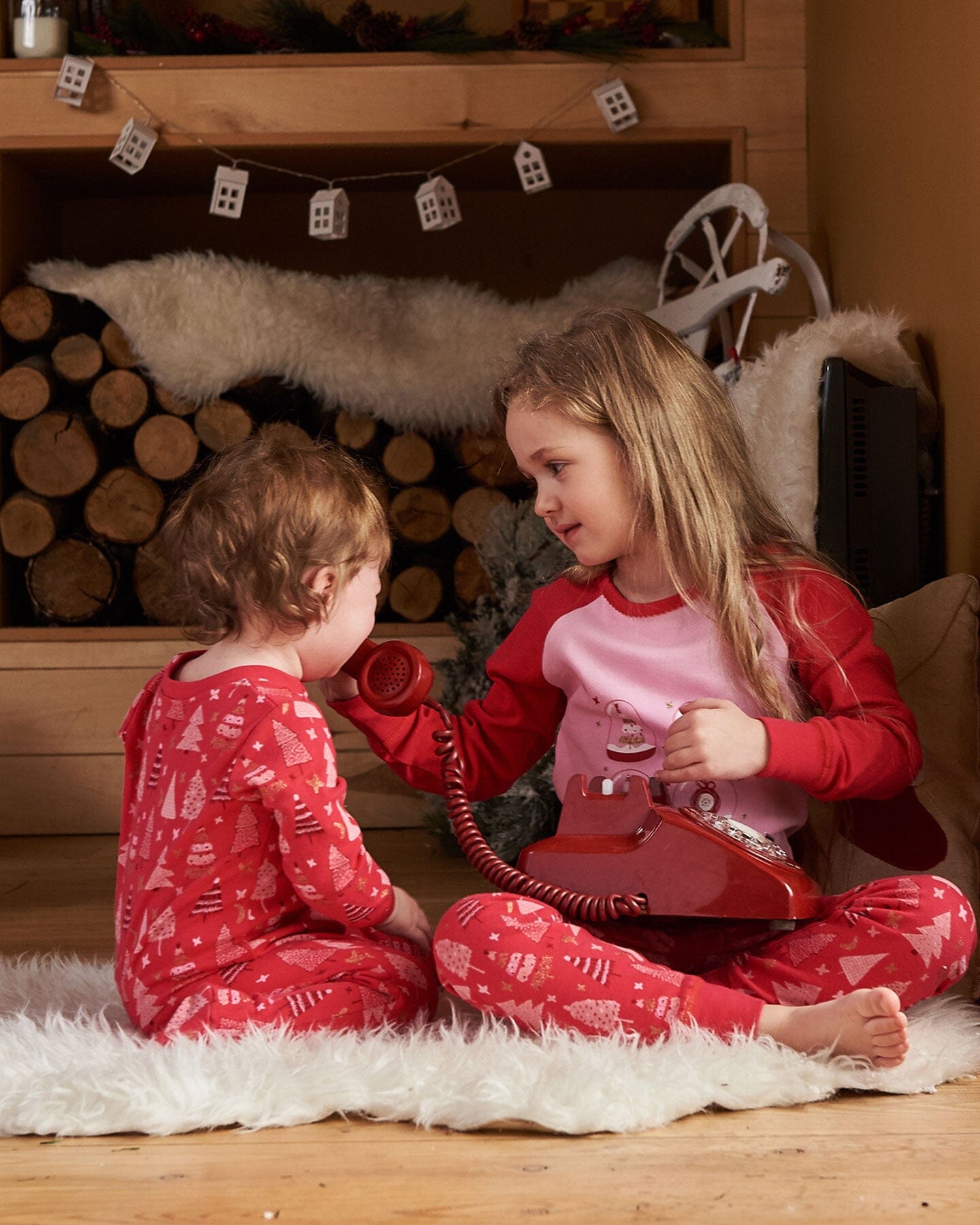 Organic Cotton One Piece Pajama Red Printed Christmas Tree