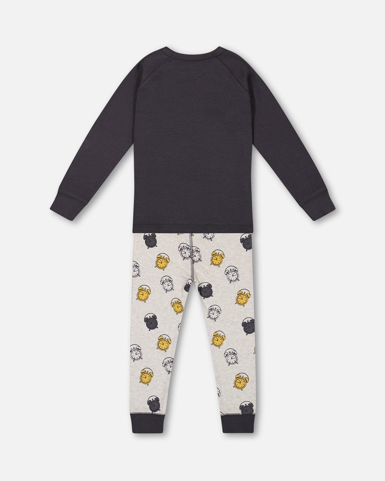 Organic Cotton Two Piece Pajama Set Gray Printed Egg-O-Clock