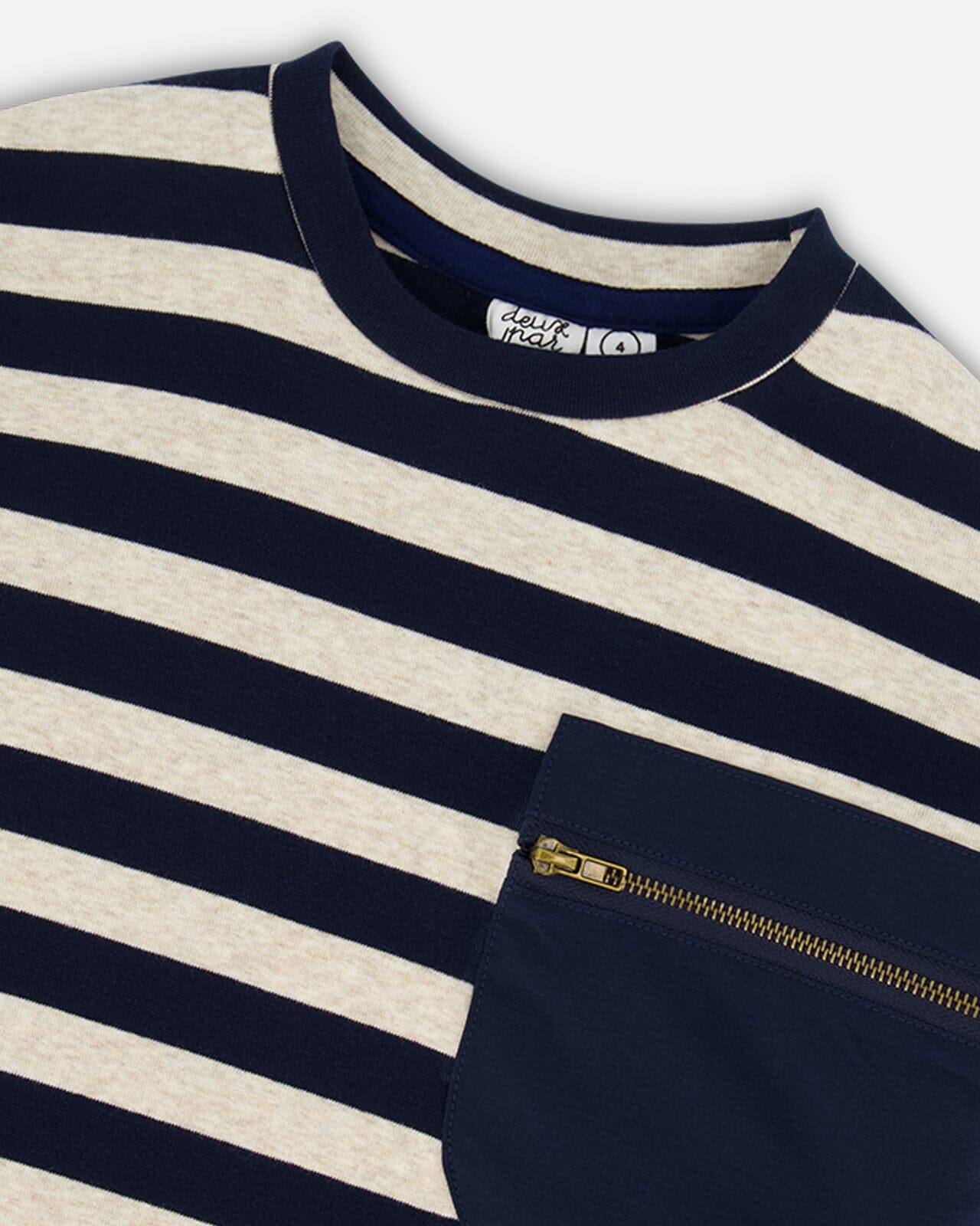 Striped Rib T-Shirt Navy