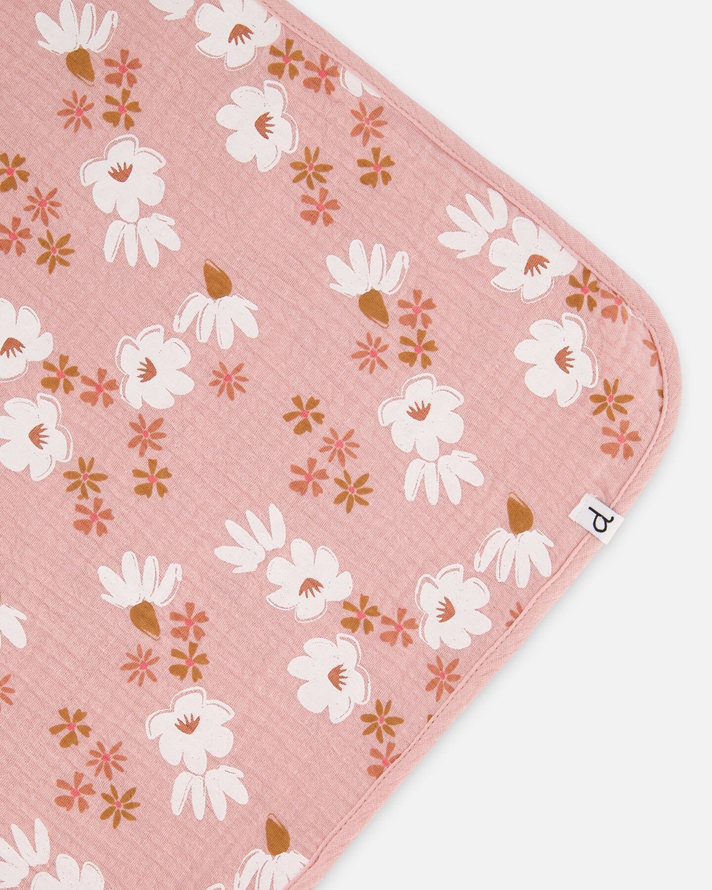 Printed Muslin Blanket Pink And White Flowers