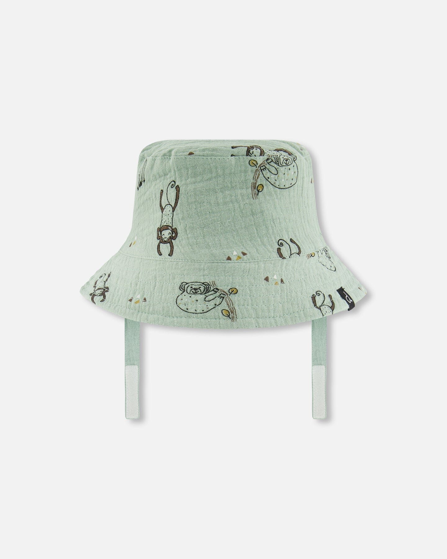 Printed Muslin Bucket Hat Sage Monkey