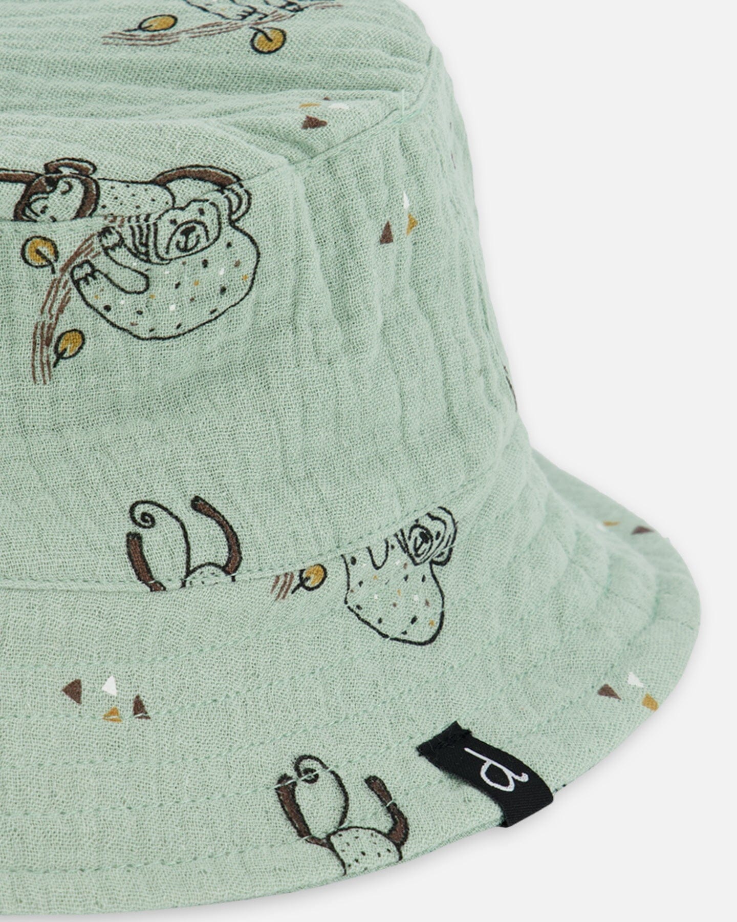 Printed Muslin Bucket Hat Sage Monkey