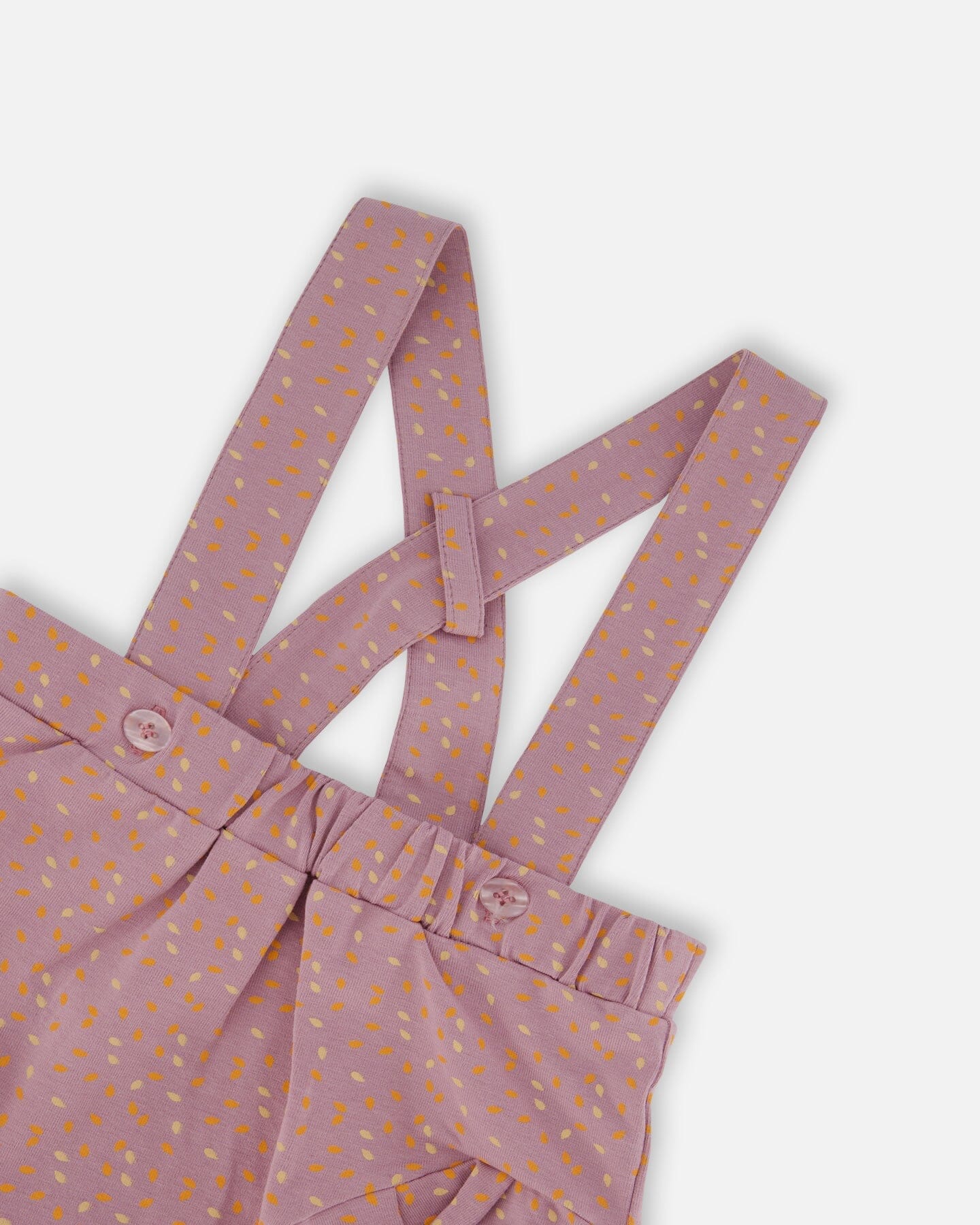 Printed Organic Cotton Onesie And Shortall Set Orange And Purple