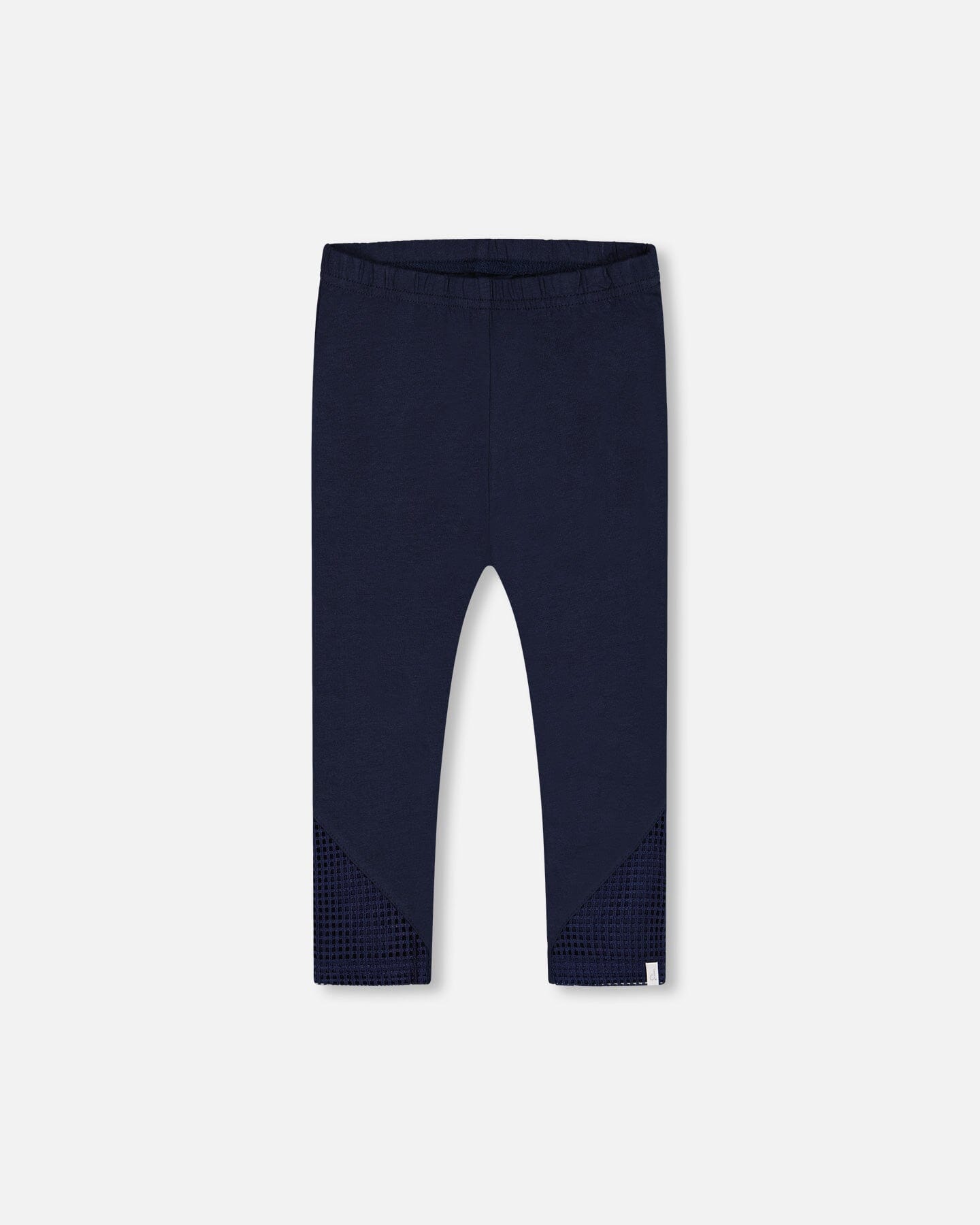 Organic Cotton Capri Leggings With Mesh Navy Blue