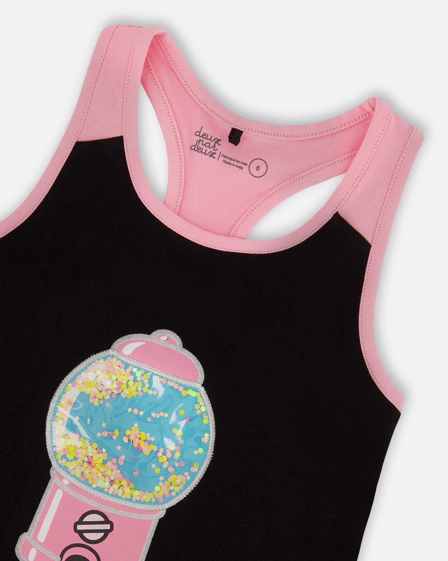 Organic Cotton Racerback Tank Top Black And Candy Machine